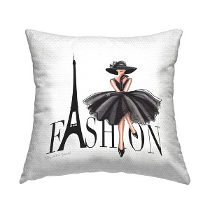 Stupell Industries Parisian Fashion Illustration High End Design Black Dress - 1 of 3