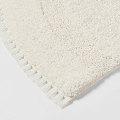 18&#34;x32&#34; Plush Half Moon Bath Rug Cream - Threshold&#8482;