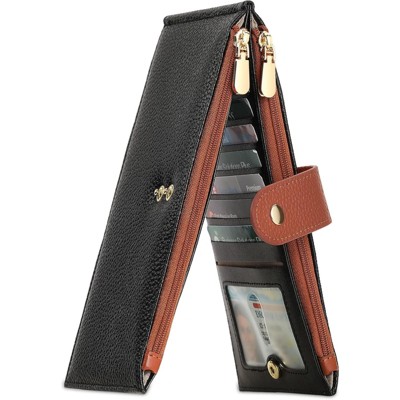 BEAFUP Women’s Wallet,RFID Blocking Leather Bifold Wallet–Large Capacity Multi-Card Purse with Zipper Pocket,for Daily Use & Travel