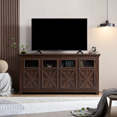 NicBex Farmhouse TV Stand with Adjustable Shelf Media Console with Storage Entertainment Center for Living Room