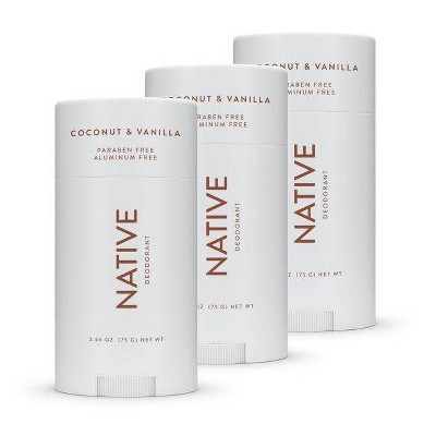 Native Natural Deodorant, Coconut Vanilla for Women and Men Aluminum and Paraben Free