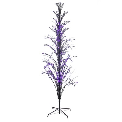 LB International 9' Prelit LED Cascade Halloween Twig Tree Outdoor Decoration - Purple