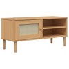 vidaXL TV Stand SENJA Rattan Look Brown 41.7 in.x15.7 in.x19.3 in. Solid Wood Pine - 2 of 4