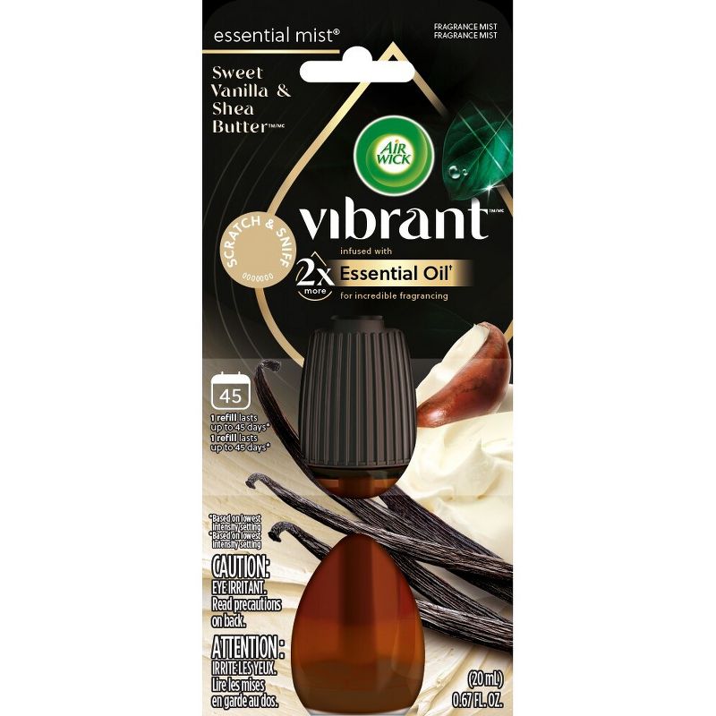 Air Wick Vibrant Essential Mist - Sweet Vanilla &#38; Shea Butter - 0.67 fl oz, 1 of 3