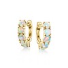 Pure Collection by Ross-Simons Opal Huggie Hoop Earrings in 14kt Yellow Gold - 3 of 4