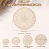 Unique Bargains Woven Braided Washable Decorative Round Placemat 4 Pcs - 2 of 4