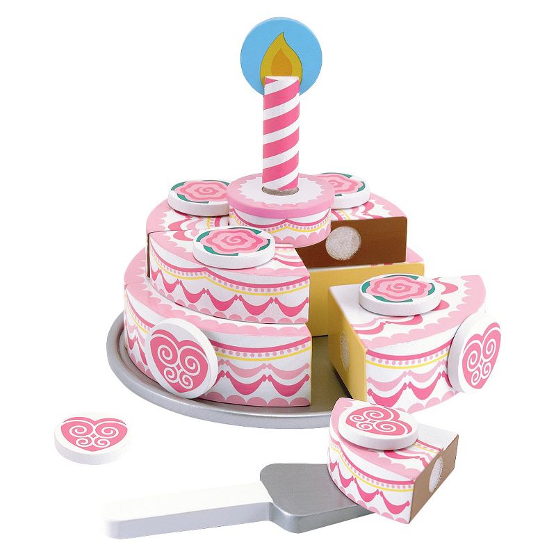 Melissa &#38; Doug Triple-Layer Party Cake Wooden Play Food Set, 1 of 13