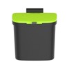 SEVOBAL 1Gal Kitchen Compost Bin Hanging Trash Can with Lid Stainless Steel Garbage Can Kitchen Cabinet Door Mounted Trash Can, Black, 8.9"*5.4"*9" - 4 of 4