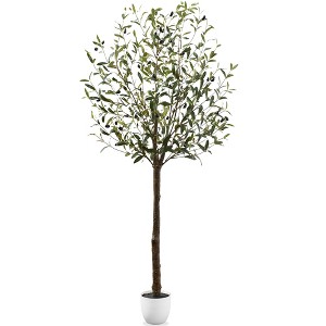 Best Choice Products Artificial Olive Tree, Lifelike Faux Tree, Home Accent Décor w/ Planter Pot, Realistic Trunk - 1 of 4