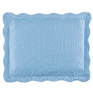 Collections Etc Demi Oversized Textured Medallion Design Scalloped Edge Pillow Sham - 1 of 3