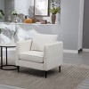 KWPZQEB Armchair, Accent Chair for Living Room, Velvet Upholstered Chair Mid-Century Modern Armchair with Pillow and Metal Legs for Bedroom - 3 of 4