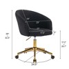 Lyngins Adjustable Height Home Office Chair with Metal Base and Wheels for Bedroom,Living Room,Studying - 3 of 4