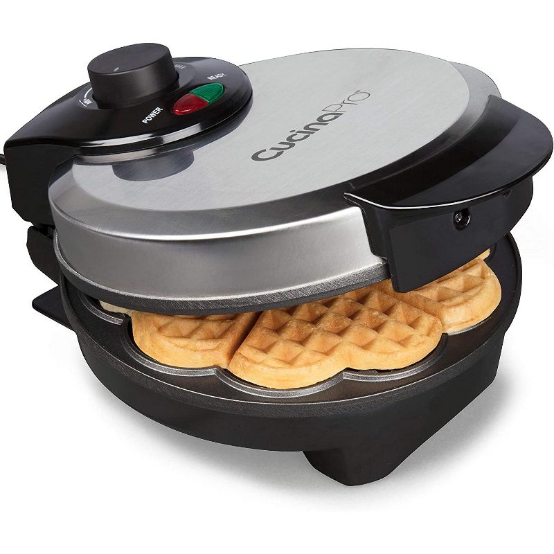 Heart Waffle Maker - Makes 5 Heart-Shaped Waffles - Non-Stick Electric Waffle Iron w Adjustable Browning Control, 3 of 5