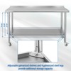 60X24x35 Inch Stainless Steel Work Table with Double Shelf, Heavy Duty Prep Station for Kitchen Restaurant or Garage Storage - 4 of 4