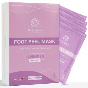 Blue Oasis Foot Peeling Mask - Exfoliating Foot Mask for Dry Cracked Feet, Avocado Cracked Heel Treatment, Moisturizing Foot Peel Mask, Luxury Foot - 1 of 4