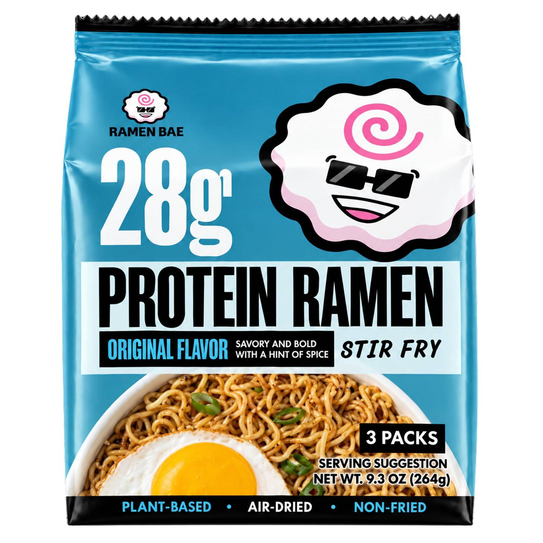 Ramen Bae Original Stir Fry Protein Ramen - 3ct