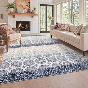 homfan Vintage Printed Carpet Runner, Non-Shedding Farmhouse Floor Cover, Foldable Ultra-Thin Accent Rugs, Easy Cleaning, for Bedroom, Kitchen - 1 of 4