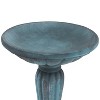 Sunnydaze Outdoor Glass Fiber Reinforced Concrete Patio Grecian Column Style Bird Bath - 20.25" - 3 of 4