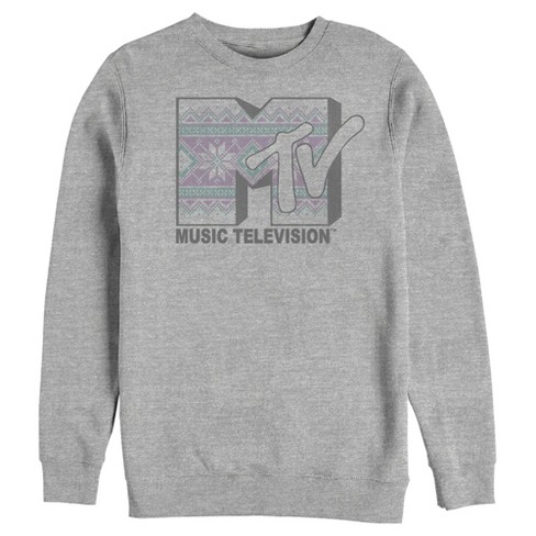 Men s MTV Tapestry Logo Sweatshirt Athletic Heather Small