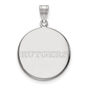 Black Bow Jewelry 10k White Gold Rutgers Scarlet Knights NCAA Large Pendant - 1 of 3