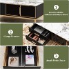Coucheta 45.6 Inch Black Fluted Buffet Cabinet with 2 Drawers & Glass Doors - Adjustable Gold Metal Legs For Small Spaces - Modern Sideboard(black) - 3 of 4