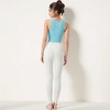 Anna-Kaci Active Women's Zip-Up Cropped Athletic Tank Top with Built-In Bra and Contoured Seam Design - 4 of 4