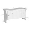 59'' Modern Industrial 4-Door Credenza with Arc Legs and Bronze Handles for Living Room or Entryway Use-Cuddlewood - 4 of 4