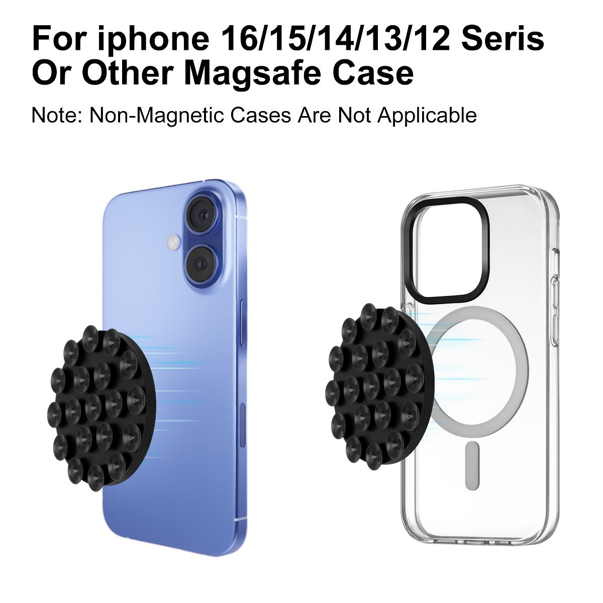 Unique Bargains Round Phone Grip for Cell Phone Magnetic Suction Cup Phone Holder Black 1 Pcs - thumbnail 2