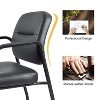 LACOO Faux Leather Guest Chair with Arms Set of 2 - Black - 3 of 4