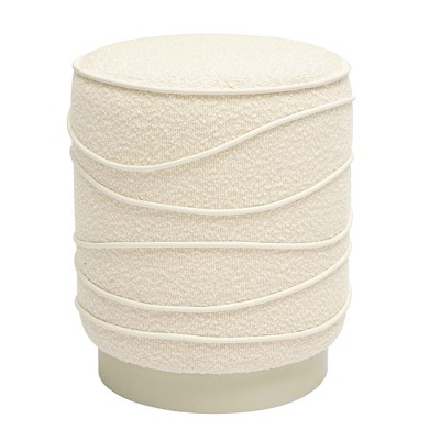Nero Cream Boucle Round Storage Ottoman