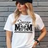 Soccer Mom Coquette Bow Retro T-Shirt, Stylish Game Day White Tee for Trendy and Proud Sports Mothers| OrnamentallyYou - 3 of 4
