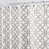 iDESIGN 72"x72" Trellis Fabric Shower Curtain Stone Gray/White: Woven Polyester, Buttonhole Top, Machine Washable - 2 of 4
