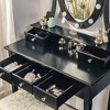 Garvee Vanity Desk-Wood Makeup Dressing Table with Oval Mirror & Stool,Black - 4 of 4