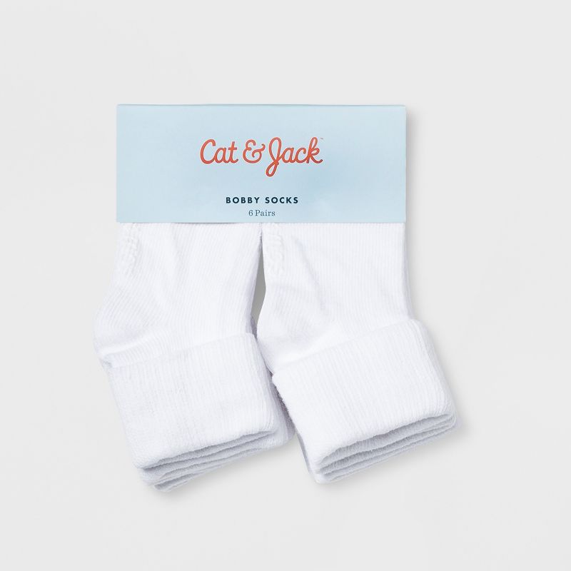 Baby 6pk Turn Cuff Socks - Cat & Jack™ White, 2 of 3