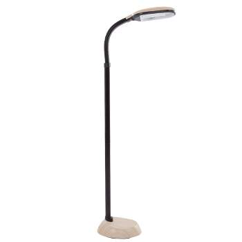 Hastings Home Adjustable Floor Lamp – Full Spectrum Natural Sunlight Lamp and Bendable Neck, Woodgrain