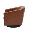CAVINAS Faux Leather Accent Chair with Curved Backrest and Wood Base,Modern Upholstered Living Room Chairs,Reading Chairs for Living Room - 4 of 4