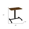 HomeRoots Adjustable Brown and Black Wood and Stainless Steel Rolling Standing Desk - 3 of 4