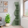 Lirago 5-Tier Corner Bookshelf-Modern Green Wall Shelf with Adjustable Shelves for Home & Office 18.9"L*18.9"W*70.08"H - 3 of 4