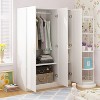 Famapy White Grand Hall Tree With Hanging Rods Storage Cabinet - 4 of 4