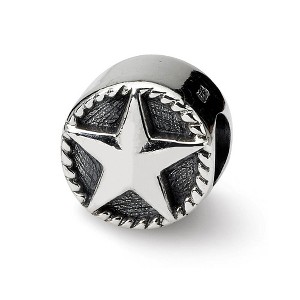 Black Bow Jewelry Sterling Silver Star Bead Charm - 1 of 3