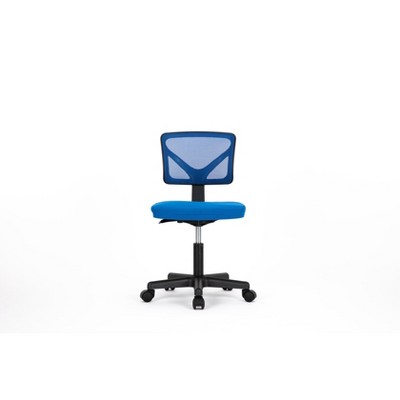 DOMETOUR Low-Back Mesh Armless Office Chair,Swivel Rolling Computer Chair No Arms with Lumbar Support