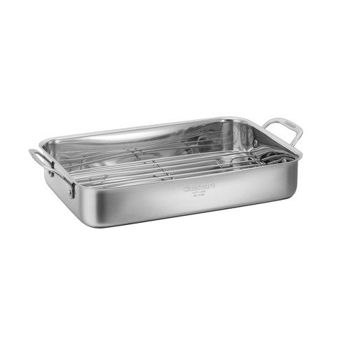 ExcelSteel 4-Piece All-in-one Stainless Steel Roaster and Lasagna Pan with  Plastic Cover 531 - The Home Depot