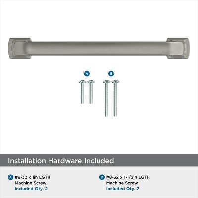 Satin Nickel Brushed Cabinet Bar Pull with Mounting Hardware