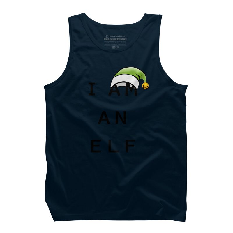 Men's Design By Humans Christmas Family Print Sets \ I am an elf By Satoshy Tank Top, 1 of 4