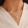 14K Gold/Silver Plated Heart & Bee Necklace, Adjustable Dainty Choker with Disc Pendant, Minimalist Jewelry Gift for Women - 4 of 4