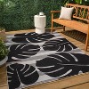 JONATHAN Y Allison Classic Beach Stripe and Monstera Leaf Indoor/Outdoor Area Rug - 3 of 4
