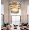 ALOADECOR 10-Light Glam And Modern Antique Gold Two-Tiered Handmade Glass Shade Chandelier 22" Classic Lighting Fixture - 3 of 4
