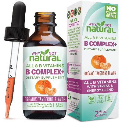 Why Not Natural Vitamin B Complex Liquid Drops – Organic, Vegan B1–B6, Biotin, Folate & Choline for Energy & Wellness