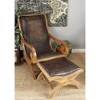 Traditional Leather Accent Chair Dark Brown - Olivia & May: Sturdy, Sophisticated, No Assembly Required - 3 of 4