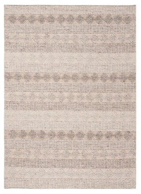 Beige and Ivory Hand-Tufted Wool Rectangular Area Rug